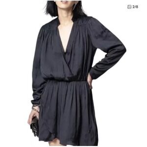 Zadig & Voltaire Reveal Mini Dress Navy Blue Medium New Without Tags